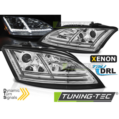 Fari Anteriori Luci Diurne DRL LED Cromato per Audi Tt 8J 2006-2010 (Cod. TT-LPAUE2)