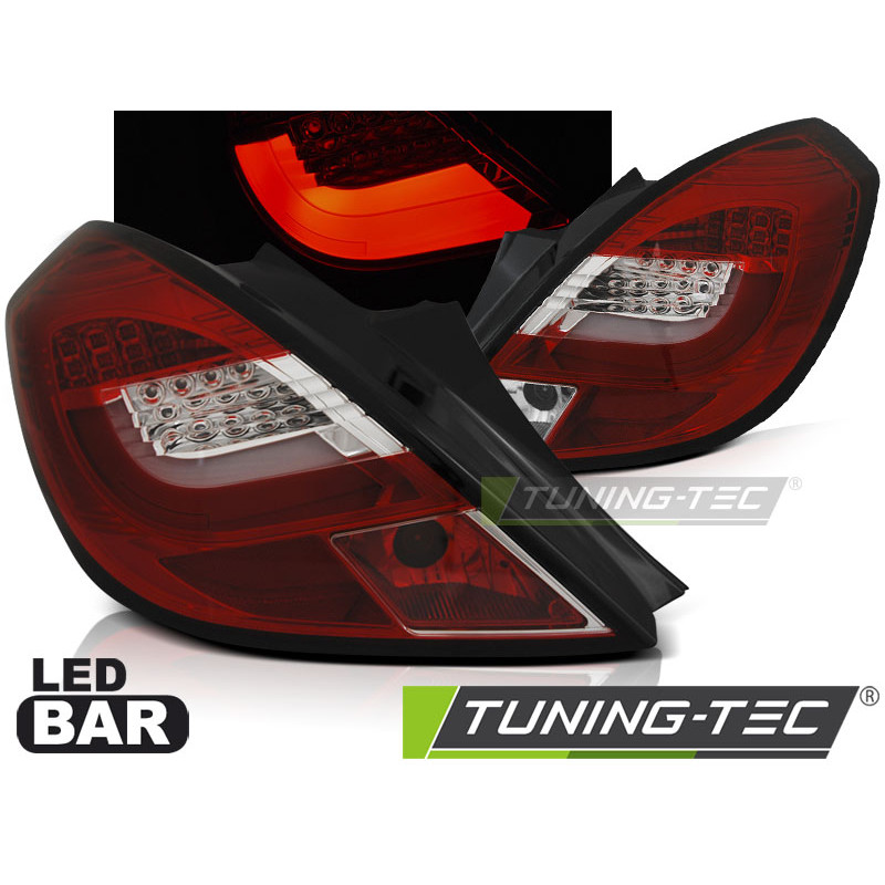 Fanali Posteriori LED Rosso/bianco per Opel Corsa D 3D 04/2006-2014 (Cod. TT-LDOP56)