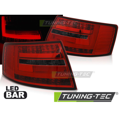 Fanali Posteriori LED Rosso Fumé per Audi A6 C6 6-PIN 04/2004-2008 (Cod. TT-LDAUG3)