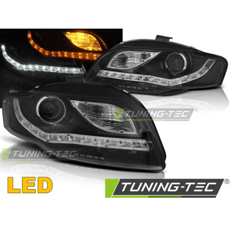 Fari Anteriori Luci Diurne Nero per Audi A4 B7 11/2004-03/2008 (Cod. TT-LPAUE5)