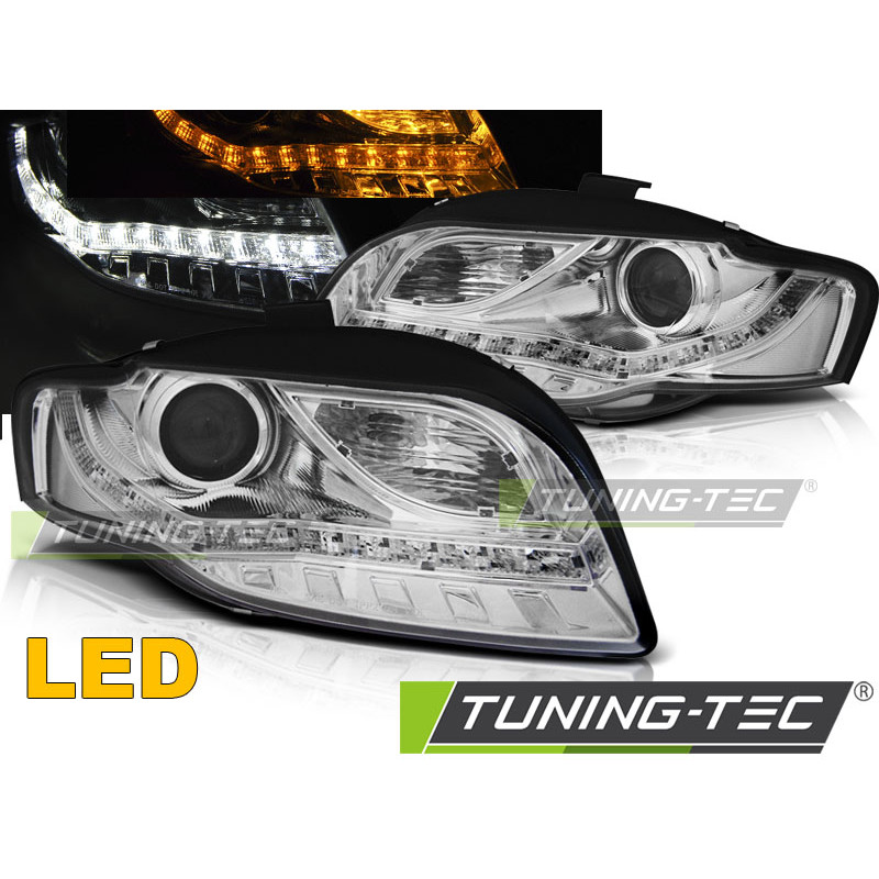 Fari Anteriori Luci Diurne Cromato per Audi A4 B7 11/2004-03/2008 (Cod. TT-LPAUE4)