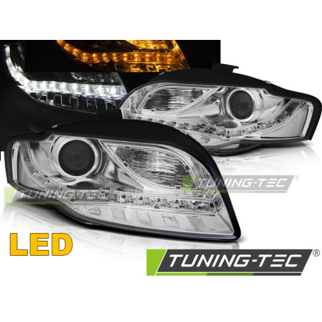 Fari Anteriori Luci Diurne Cromato per Audi A4 B7 11/2004-03/2008 (Cod. TT-LPAUE4)
