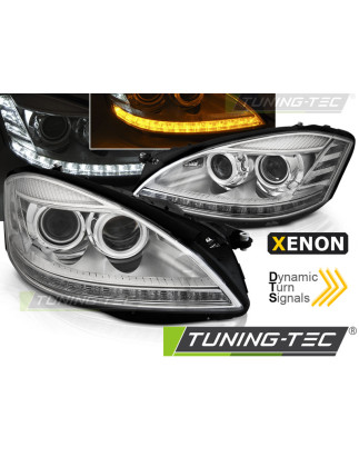 Fari Anteriori Luci Diurne Cromato per Mercedes-Benz W221 2005-2009 (Cod. TT-LPMEC5)