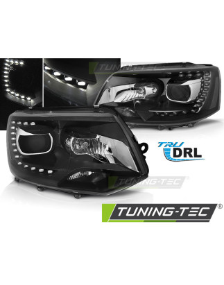 Fari Anteriori Luci Diurne DRL Nero per Volkswagen T5 2010-2015 (Cod. TT-LPVW49)