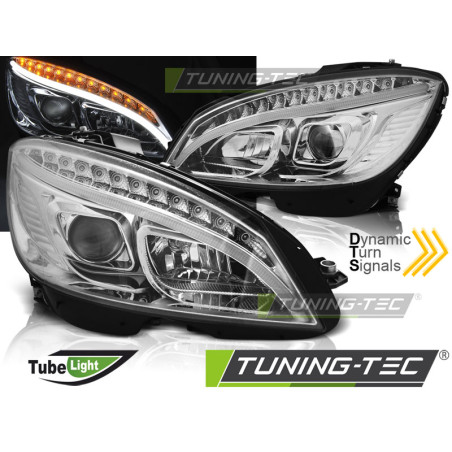 Fari Anteriori Cromato per Mercedes-Benz W204 2007-2010 (Cod. TT-LPMEC3)