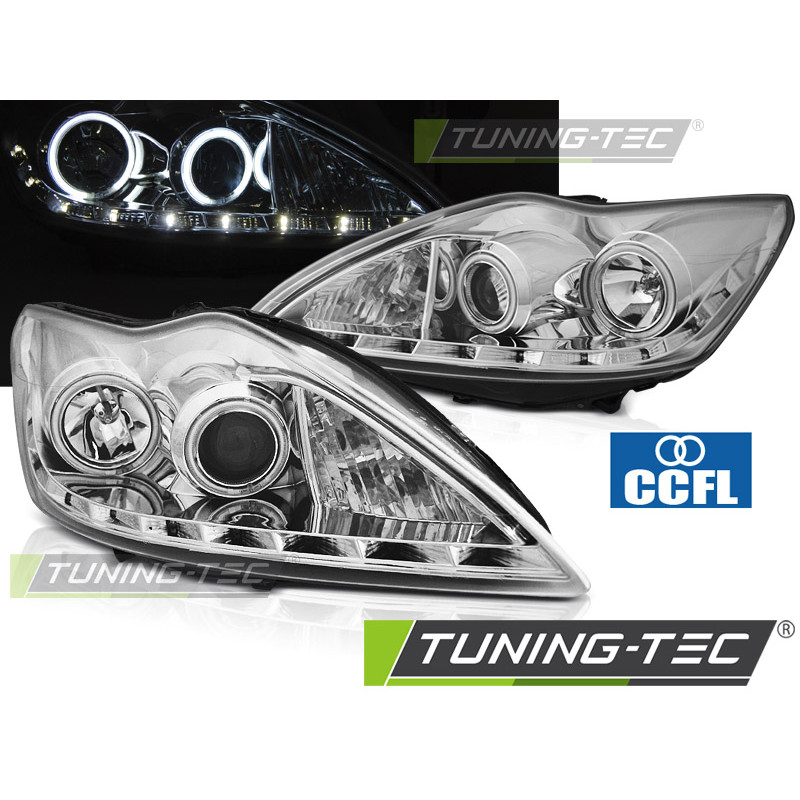 Fari Anteriori Angel Eyes per Ford Focus Ii Ccfl 02/2008-2010 (Cod. TT-LPFO82)