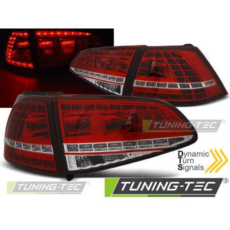 Fanali Posteriori LED Rosso/bianco per Volkswagen Golf 7 2013-2017 (Cod. TT-LDVWM3)