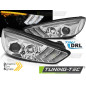 Fari Anteriori con Luci Diurne Luci Diurne DRL LED Cromato per Ford Focus Mk3 Seq Indicaor 2015-2018
