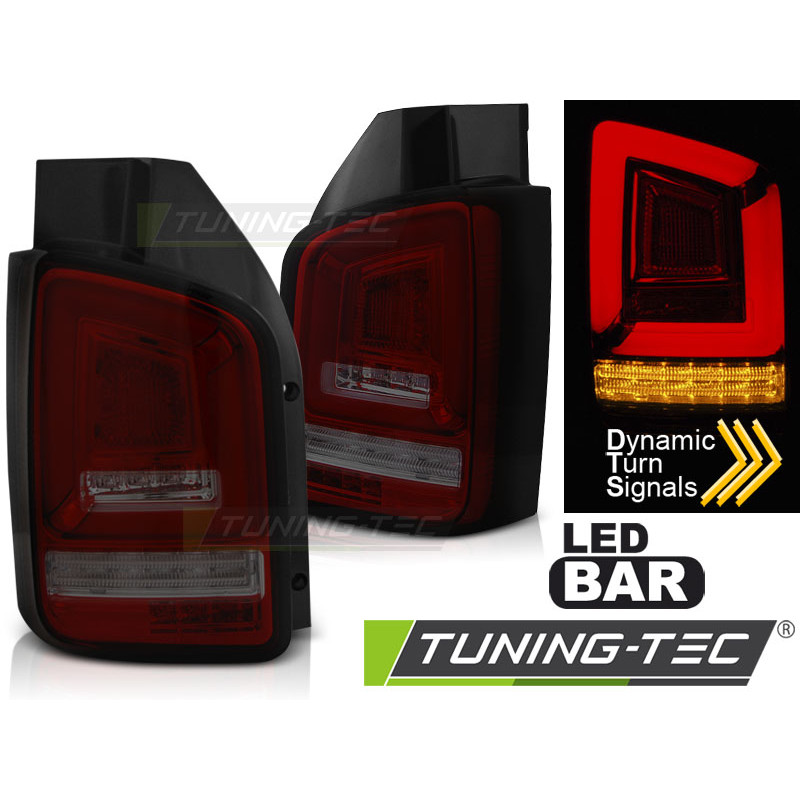Fanali Posteriori LED Rosso Fumé per Volkswagen T5 2010-2015 (Cod. TT-LDVWL7)