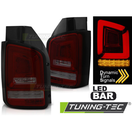 Fanali Posteriori LED Rosso Fumé per Volkswagen T5 04/2003-2009 (Cod. TT-LDVWL2)