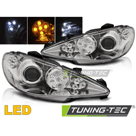 Fari Anteriori Angel Eyes per Peugeot 206 Dal 2002 (Cod. TT-LPPE50)