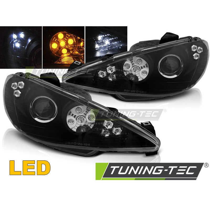Fari Anteriori Angel Eyes per Peugeot 206 Dal 2002 (Cod. TT-LPPE51)