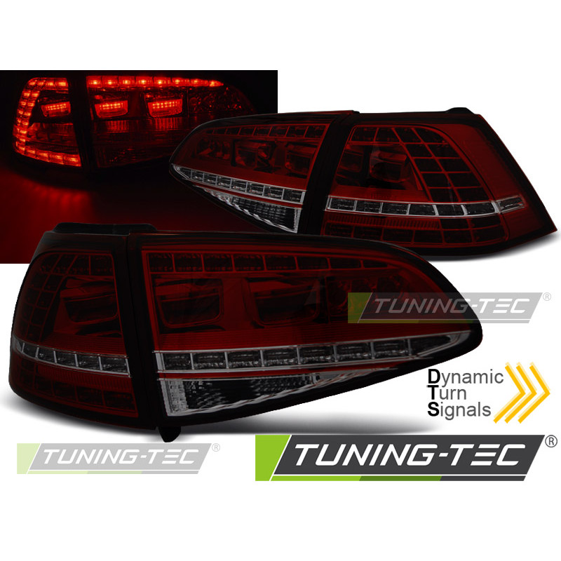 Fanali Posteriori LED Rosso Fumé per Volkswagen Golf 7 2013-2017 (Cod. TT-LDVWM4)
