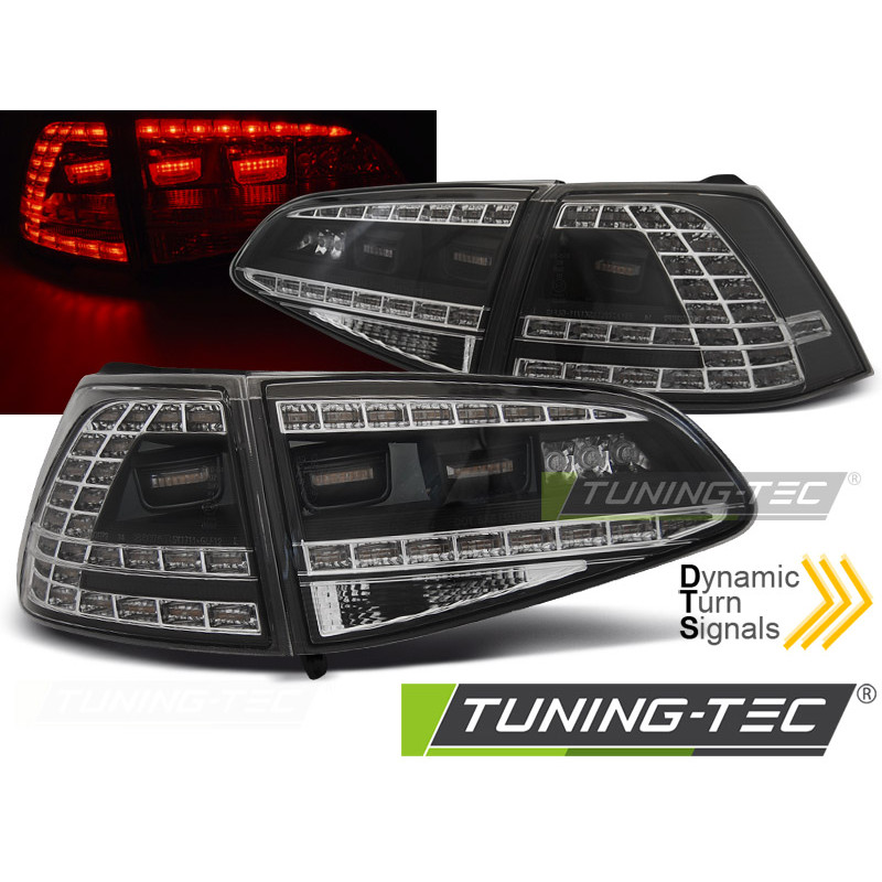 Fanali Posteriori LED Nero per Volkswagen Golf 7 2013-2017 (Cod. TT-LDVWM6)