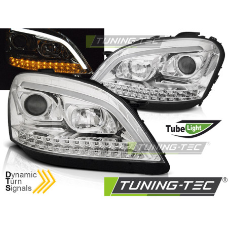 Fari Anteriori Cromato per Mercedes-Benz W164 Ml Classe M 2005-2007 (Cod. TT-LPMEC9)
