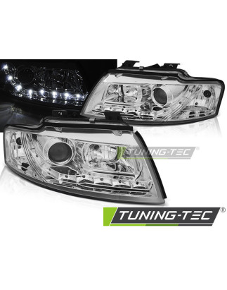 Fari Anteriori Luci Diurne Cromato per Audi A4 B6 2002-2006 (Cod. TT-LPAUF3)