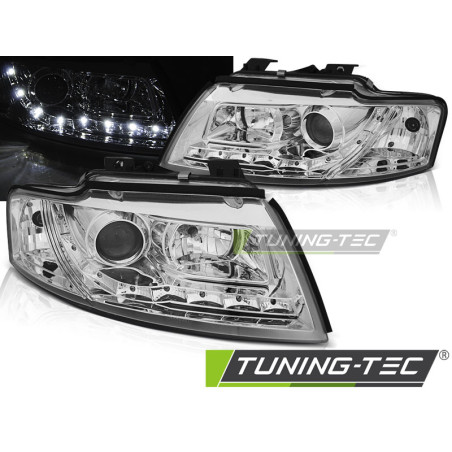 Fari Anteriori Luci Diurne Cromato per Audi A4 B6 2002-2006 (Cod. TT-LPAUF3)