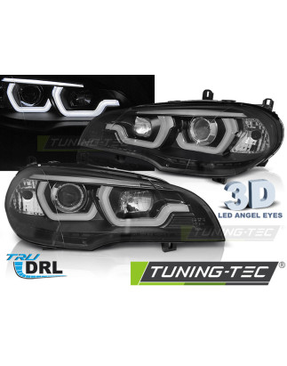 Fari Anteriori Luci Diurne DRL Nero per BMW X5 E70 2007-2013 (Cod. TT-LPBMG9)