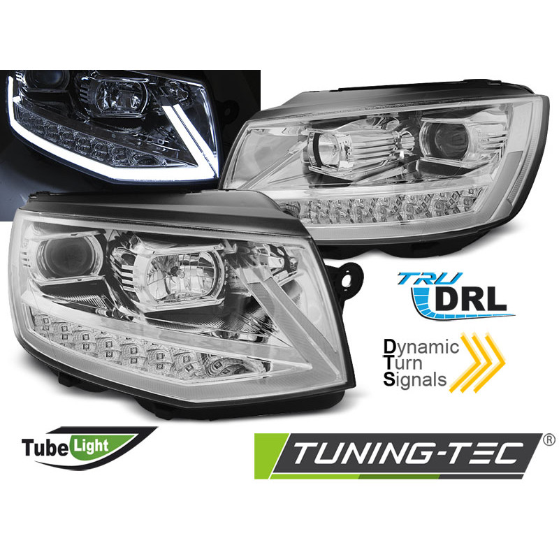 Fari Anteriori Luci Diurne DRL Cromato per Volkswagen Transporter T6 2015-2019 (Cod. TT-LPVWR8)