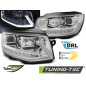 Fari Anteriori Luci Diurne DRL Cromato per Volkswagen Transporter T6 2015-2019 (Cod. TT-LPVWR8)