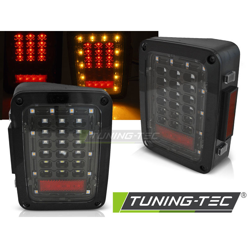 Fanali Posteriori LED Nero per Chrysler Jeep Wrangler Jk 2007-2018 (Cod. TT-LDCH25)