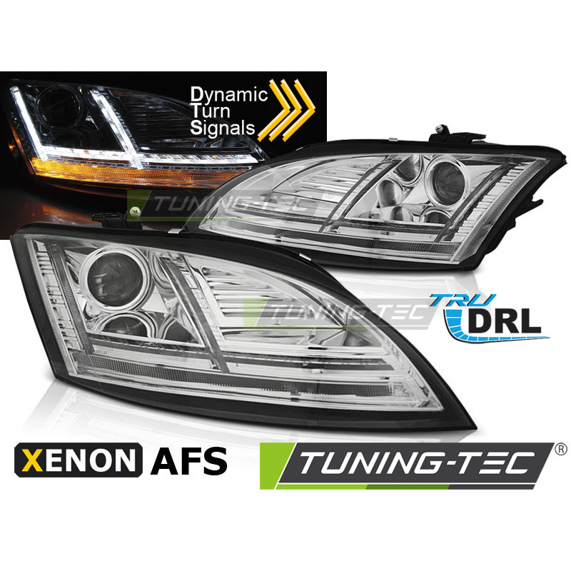 Fari Anteriori Luci Diurne DRL LED Cromato per Audi Tt 8JWITH Afs 2010-2014 (Cod. TT-LPAUF1)