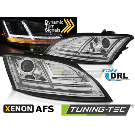 Fari Anteriori Luci Diurne DRL LED Cromato per Audi Tt 8JWITH Afs 2010-2014 (Cod. TT-LPAUF1)