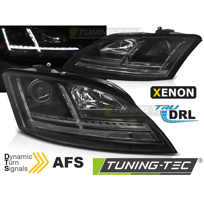 Fari Anteriori Luci Diurne DRL LED Nero per Audi Tt 8J With Afs 2006-2010 (Cod. TT-LPAUF0)