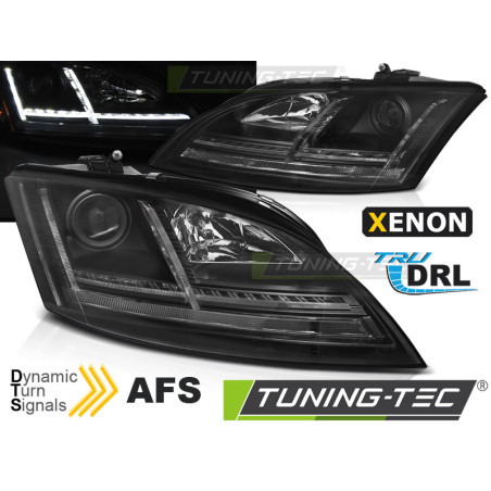 Fari Anteriori Luci Diurne DRL LED Nero per Audi Tt 8J With Afs 2006-2010 (Cod. TT-LPAUF0)