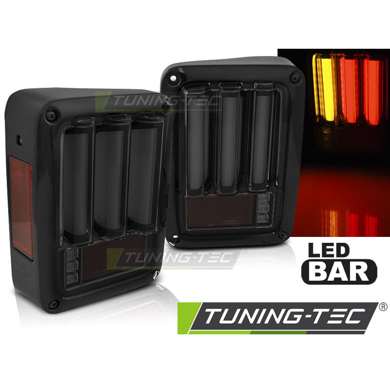 Fanali Posteriori LED Nero per Chrysler Jeep Wrangler Jk 2007-2018 (Cod. TT-LDCH21)