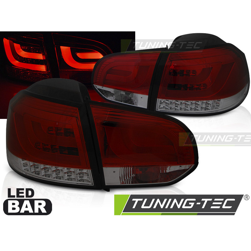 Fanali Posteriori LED Rosso Fumé per Volkswagen Golf 6 10/2008-2012 (Cod. TT-LDVWM9)
