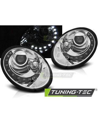 Fari Anteriori Luci Diurne Cromato per Volkswagen New Beetle 2006-2012 (Cod. TT-LPVWS1)