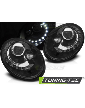 Fari Anteriori Luci Diurne Nero per Volkswagen New Beetle 2006-2012 (Cod. TT-LPVWS2)