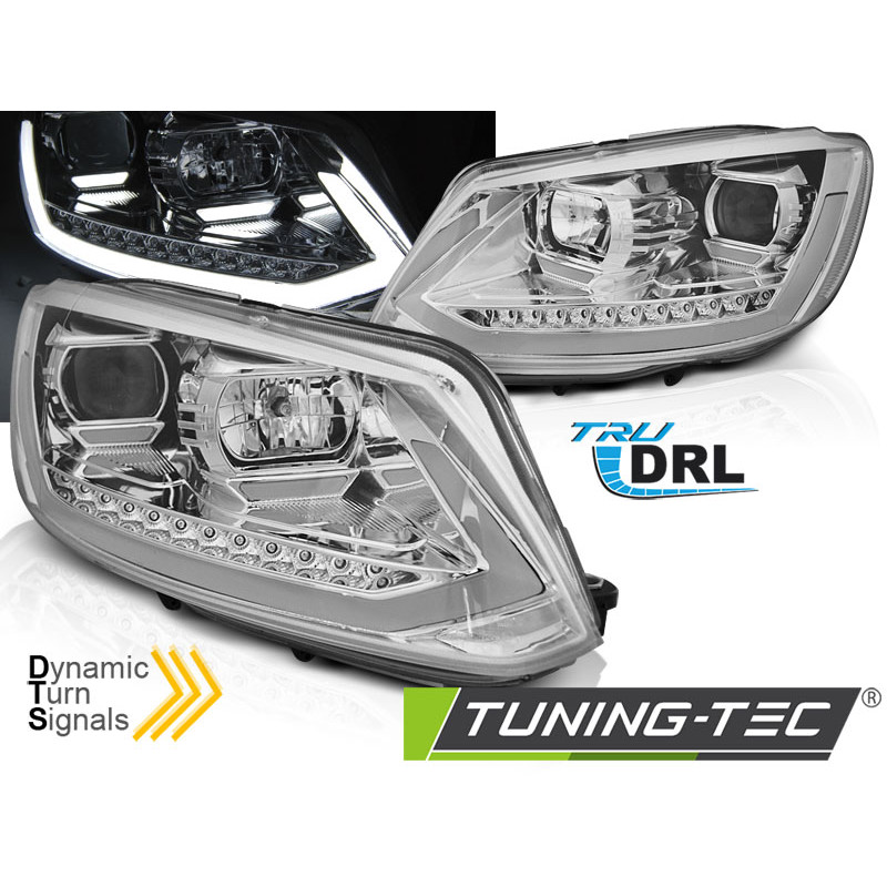 Fari Anteriori Luci Diurne DRL Cromato per Volkswagen Touran I 08/2010-2015 (Cod. TT-LPVWS3)