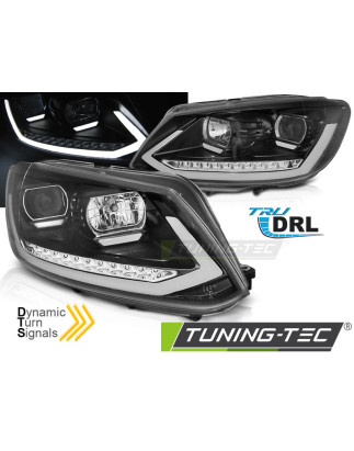 Fari Anteriori Luci Diurne DRL Nero per Volkswagen Touran I 08/2010-2015 (Cod. TT-LPVWS4)
