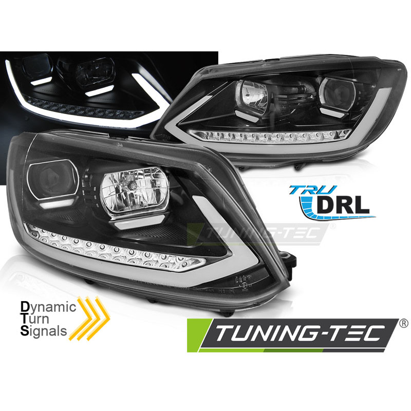 Fari Anteriori Luci Diurne DRL Nero per Volkswagen Touran I 08/2010-2015 (Cod. TT-LPVWS4)