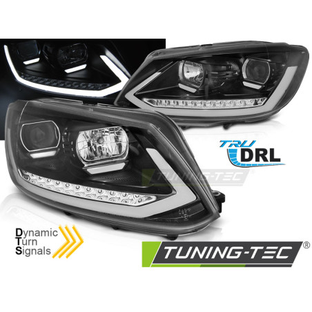 Fari Anteriori Luci Diurne DRL Nero per Volkswagen Touran I 08/2010-2015 (Cod. TT-LPVWS4)