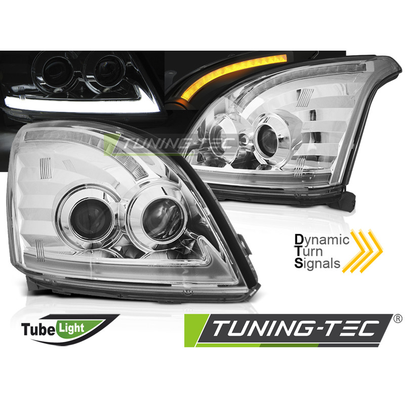 Fanali Posteriori LED Cromato per Toyota Land Cruiser 120 Seq 2003-2009 (Cod. TT-LPTO37)