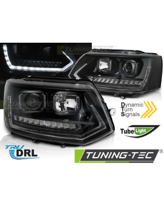 Fari Anteriori Luci Diurne DRL Nero per Volkswagen T5 2010-2015 (Cod. TT-LPVWS6)