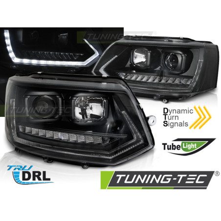 Fari Anteriori Luci Diurne DRL Nero per Volkswagen T5 2010-2015 (Cod. TT-LPVWS6)