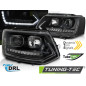 Fari Anteriori Luci Diurne DRL Nero per Volkswagen T5 2010-2015 (Cod. TT-LPVWS6)