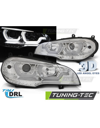 Fari Anteriori Luci Diurne DRL Cromato per BMW X5 E70 2007-2013 (Cod. TT-LPBMG8)