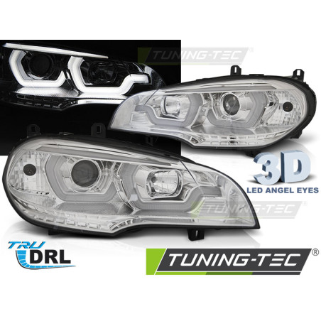 Fari Anteriori Luci Diurne DRL Cromato per BMW X5 E70 2007-2013 (Cod. TT-LPBMG8)
