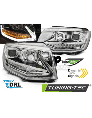Fari Anteriori Luci Diurne DRL Cromato per Volkswagen Transporter T6 2015-2019 (Cod. TT-LPVWS7)