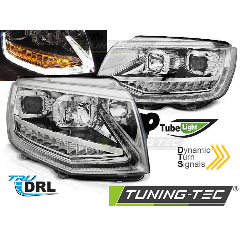 Fari Anteriori Luci Diurne DRL Cromato per Volkswagen Transporter T6 2015-2019 (Cod. TT-LPVWS7)