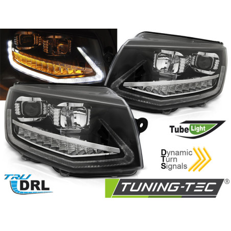 Fari Anteriori Luci Diurne DRL Nero per Volkswagen Transporter T6 2015-2019 (Cod. TT-LPVWS8)