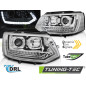 Fari Anteriori Luci Diurne DRL Cromato per Volkswagen T5 2010-2015 (Cod. TT-LPVWS5)