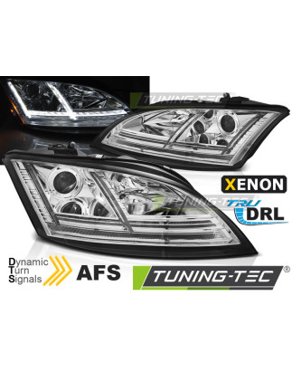 Fari Anteriori Luci Diurne DRL LED Cromato per Audi Tt 8J With Afs 2006-2010 (Cod. TT-LPAUE9)