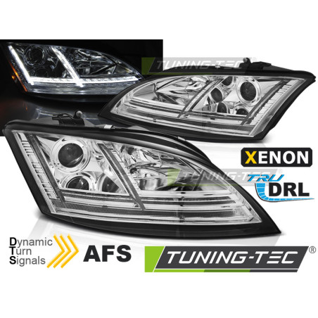 Fari Anteriori Luci Diurne DRL LED Cromato per Audi Tt 8J With Afs 2006-2010 (Cod. TT-LPAUE9)