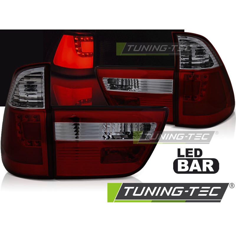 Fanali Posteriori LED Rosso Fumé per BMW X5 E53 09/1999-10/2003 (Cod. TT-LDBMI7) Fanali Posteriori LED Rosso Fumé per BMW X5 E53 09/1999-10/2003 (Cod. TT-LDBMI7)